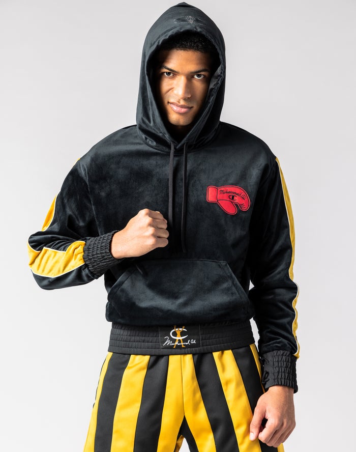 Champion Muhammad Ali™ Boxing By Don C Erkek Kapşonlu Sweatshirt Siyah ( EGKWPV784 )